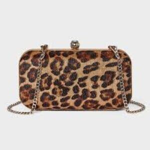 NWT A New Day Minaudiere Leopard Clutch